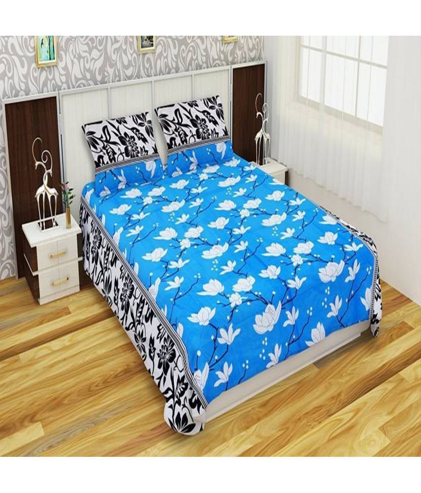 Home Trends Cotton Double Bedsheet with 2 Pillow Covers Buy Home