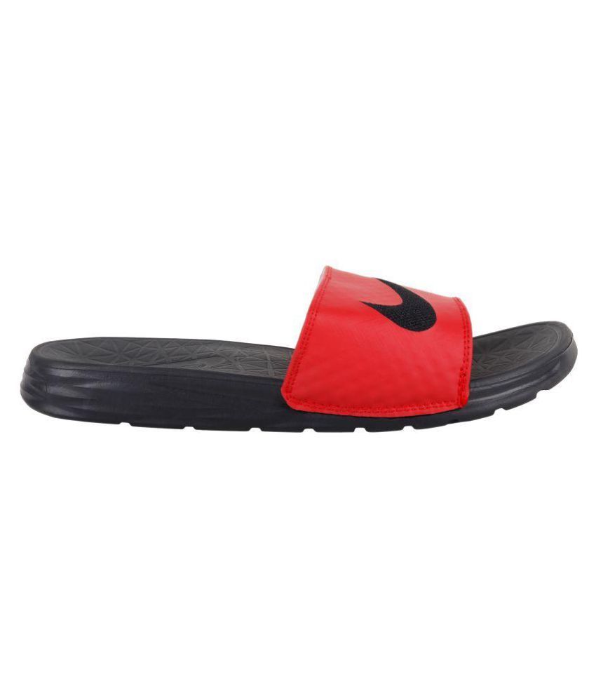 red nike flip flops