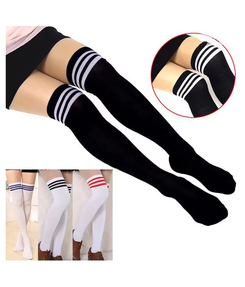 Over The Knee Thigh High Cotton Socks Stockings Leggings Women Ladies Girls  