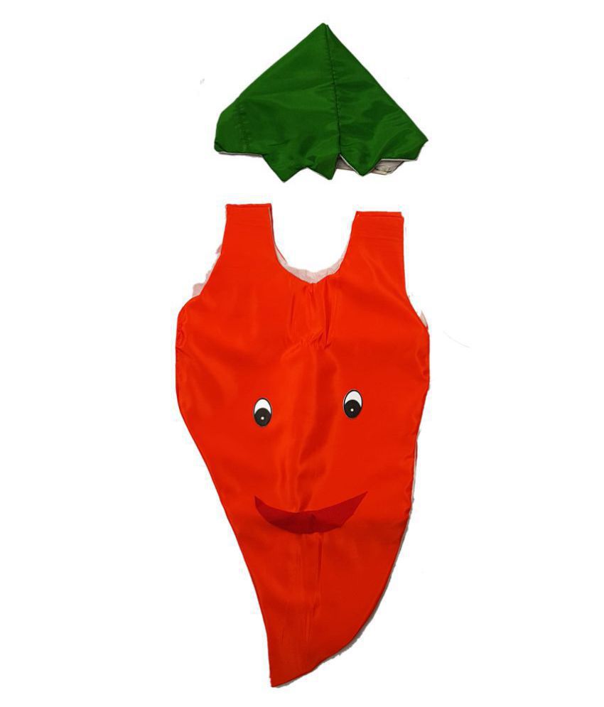     			Kaku Fancy Dresses Carrot Cutout Costume With Cap For Kids (Free Size)