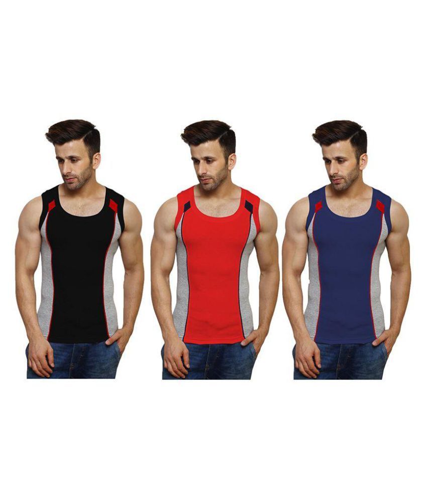 Sirtex Multi Sleeveless Vests Pack of 3 Buy Sirtex Multi Sleeveless