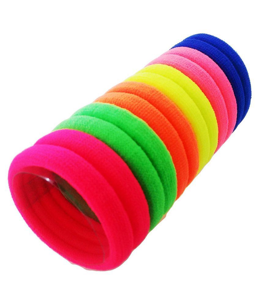     			Fok Set Of 50 Pcs Multi Colored Elastic Hair Ties Bands