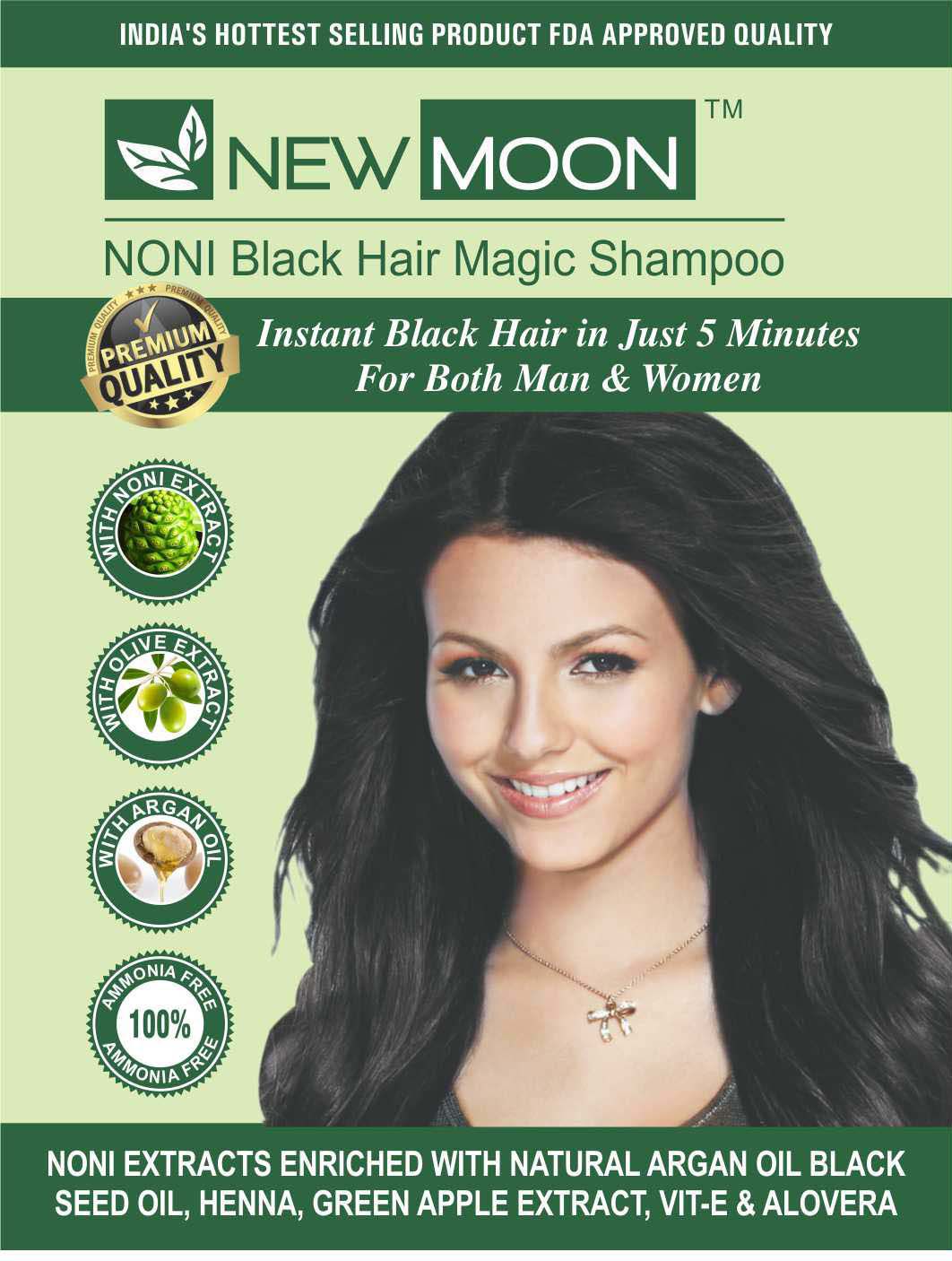 New Moon Noni ayurvedic hair dye Permanent Hair Color Black 30 ml Pack of  40: Buy New Moon Noni ayurvedic hair dye Permanent Hair Color Black 30 ml  Pack of 40 at