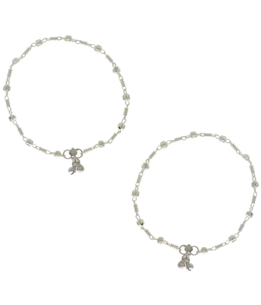 Anuradha Art Silver Colour Adorable Classy Look Designer Anklets//Payal for Women//Girls