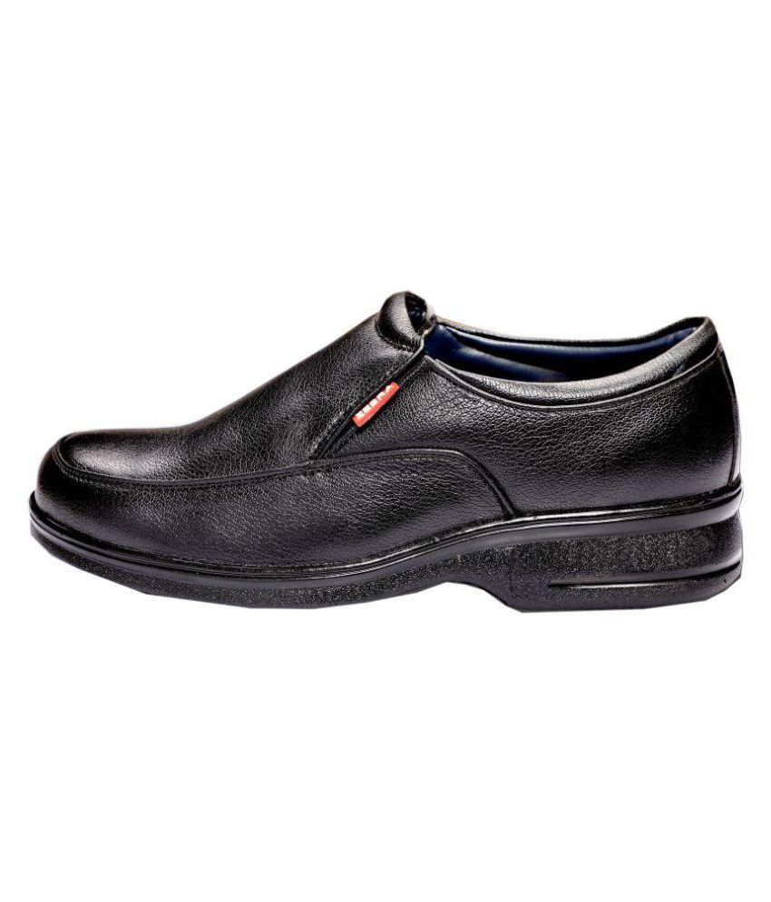 Zebra Slip On Genuine Leather Black Formal Shoes Price in
