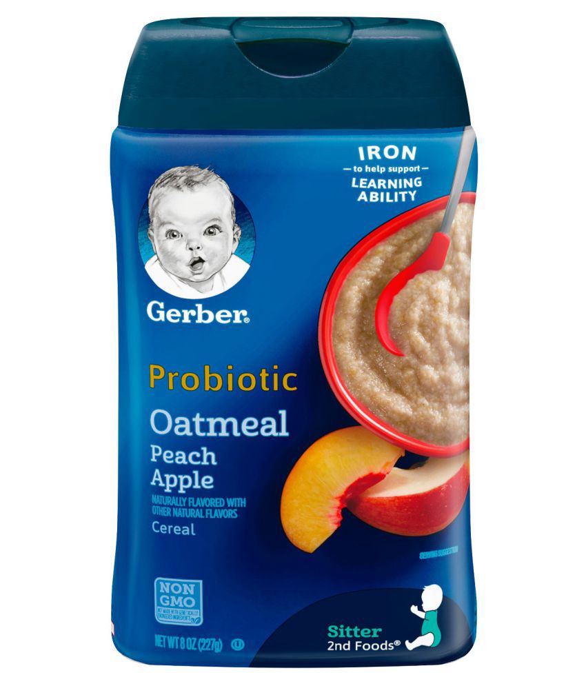Gerber Gerber Baby Food Oatmeal Peach Apple Cereal 227g Infant Cereal