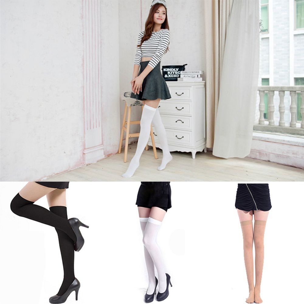 1Pair Trendy Skinny Over Knee Socks Fashion For Girls Ladies Women Over ...