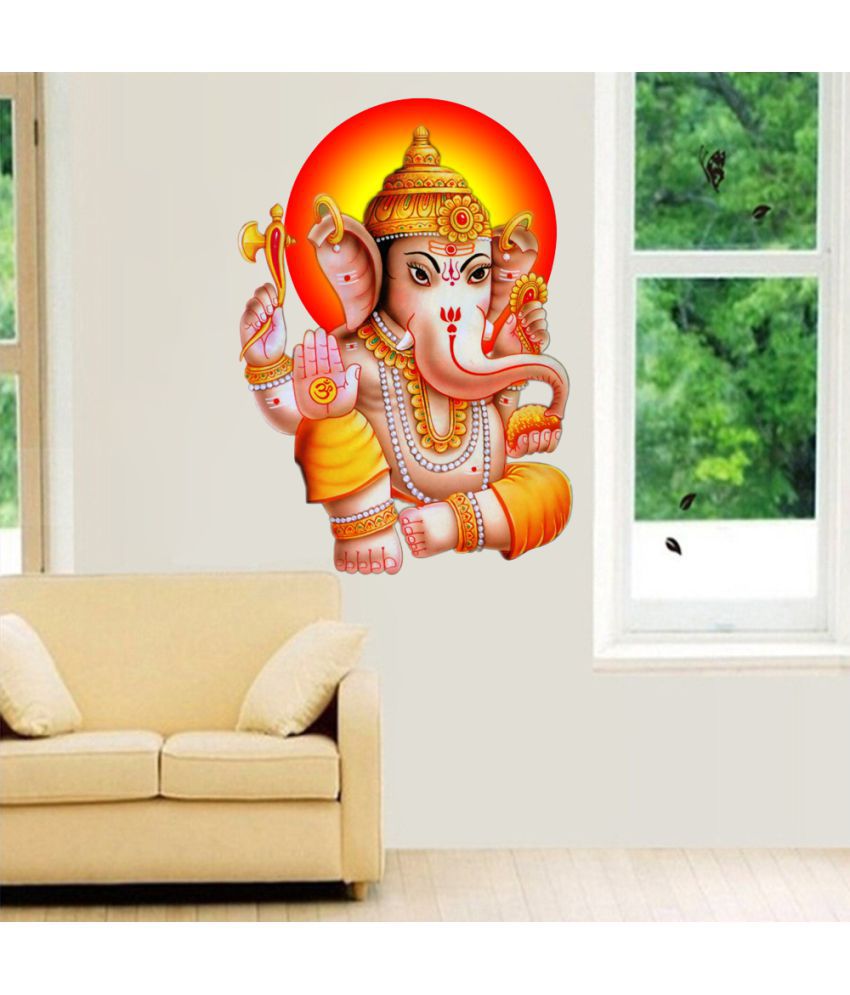     			Decor Villa Lord Ganesha PVC Multicolour Wall Sticker - Pack of 1