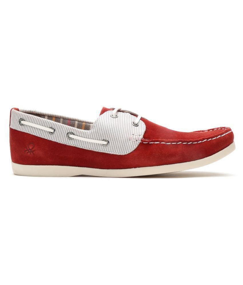 UCB Benetton Boat Maroon Casual Shoes 