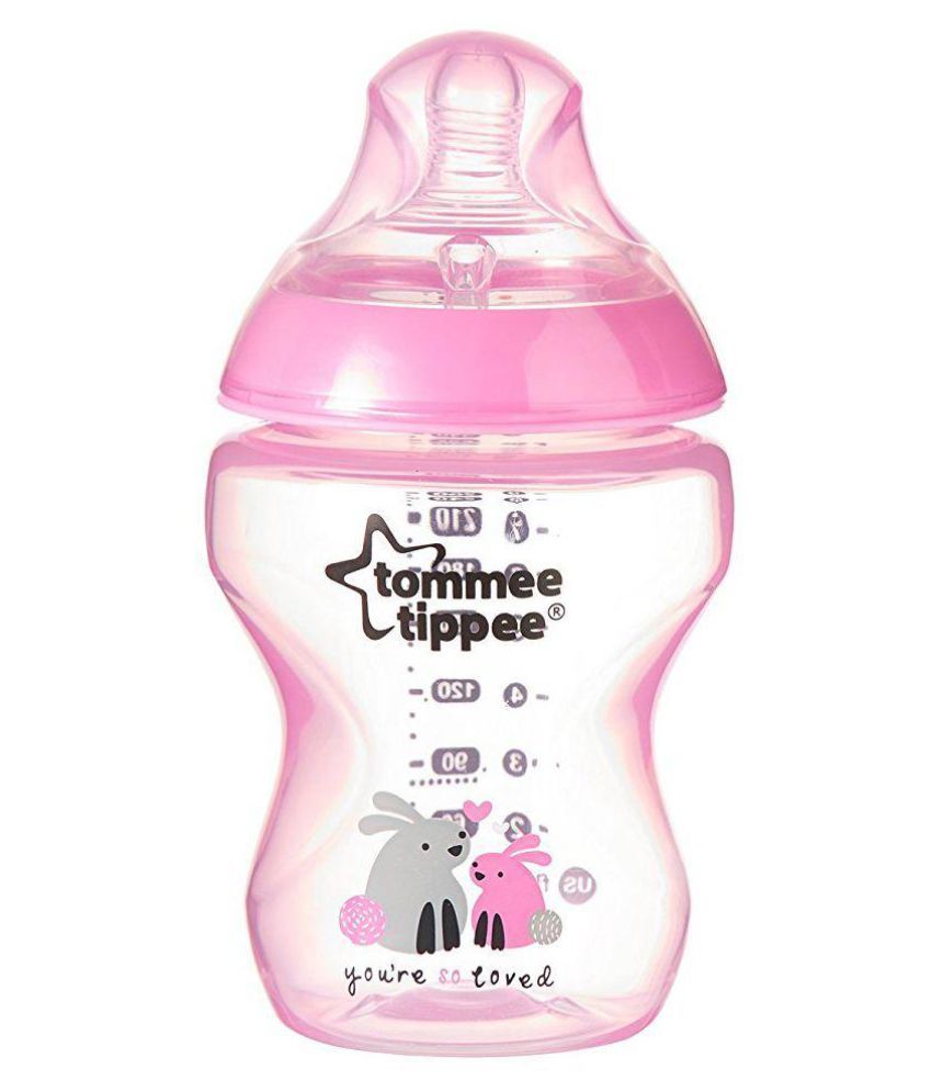 Tommee Tippee Closer To Nature Decorated Bottles 260 Ml Pink Pack Of 6