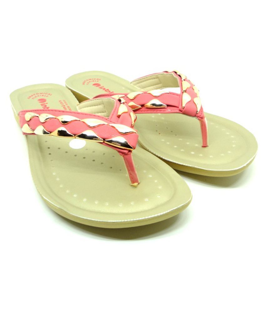 peach color slippers