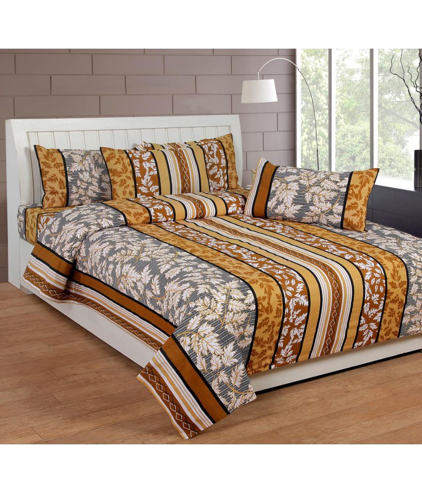 Impression Hut Cotton Double Bedsheet with 2 Pillow Covers Buy