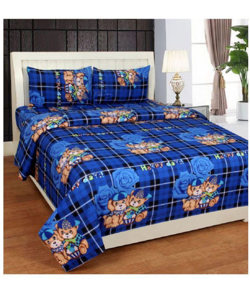 somay handloom emporium Poly Cotton Single Bedsheet with 1 Pillow Cover