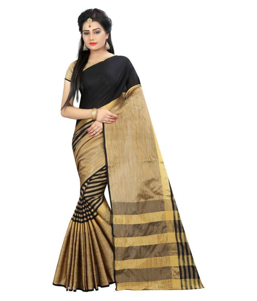 Pranshi Fashion Brown and Beige Cotton Silk Saree - Buy Pranshi Fashion ...