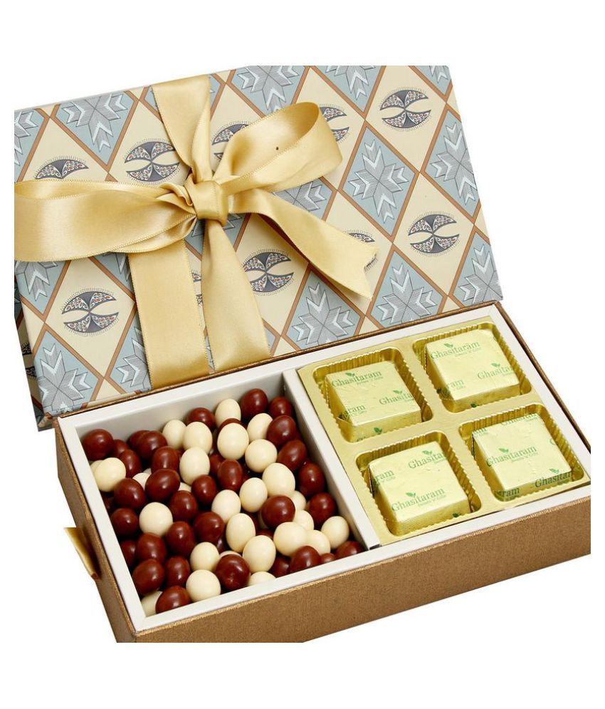 Ghasitaram Gifts Diwali Chocolates Chocolate Box Grey 4 pcs Chocolate
