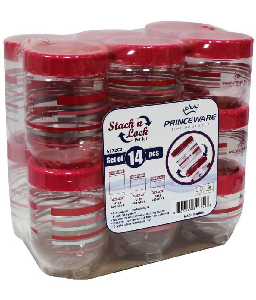 Princeware 14 Pcs Stack N Lock Pet Food Container Set Of 21