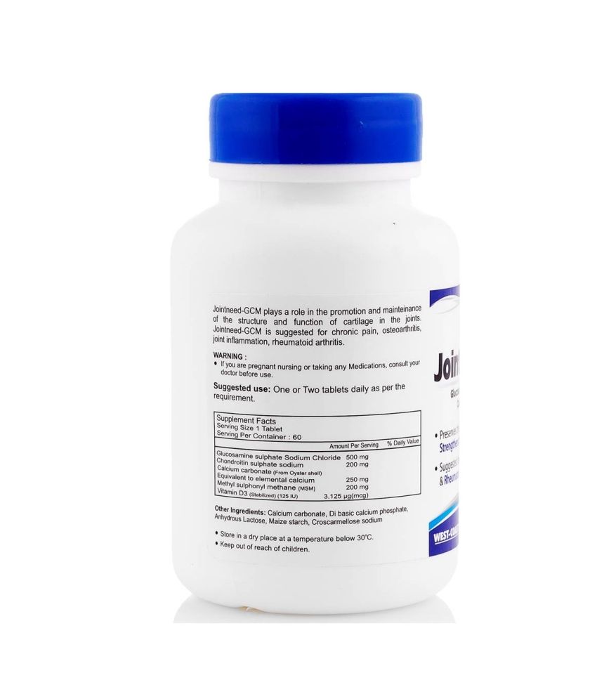 Healthvit JointneedGCM Glucosamine,MSM,Chondroitin Calcium & Vitamin