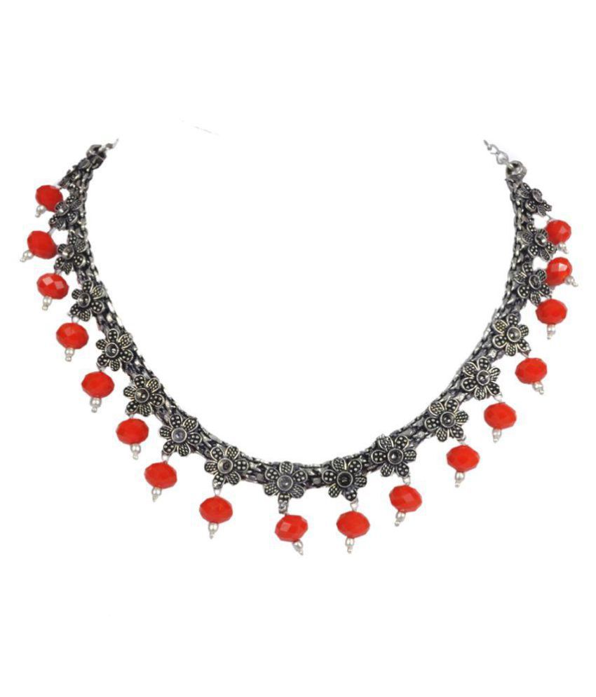 Designer German Silver Beads Necklace - Buy Designer German Silver ...