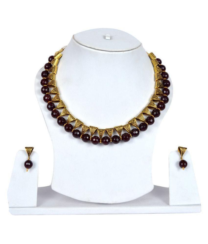 Elegant Onyx Stone Necklace Set Buy Elegant Onyx Stone Necklace Set Online At Best Prices In India On Snapdeal