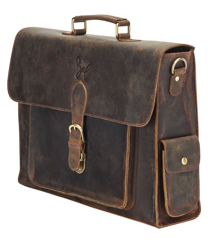 Rohit Bal Brown Leather Casual Messenger Bag - Buy Rohit Bal Brown ...