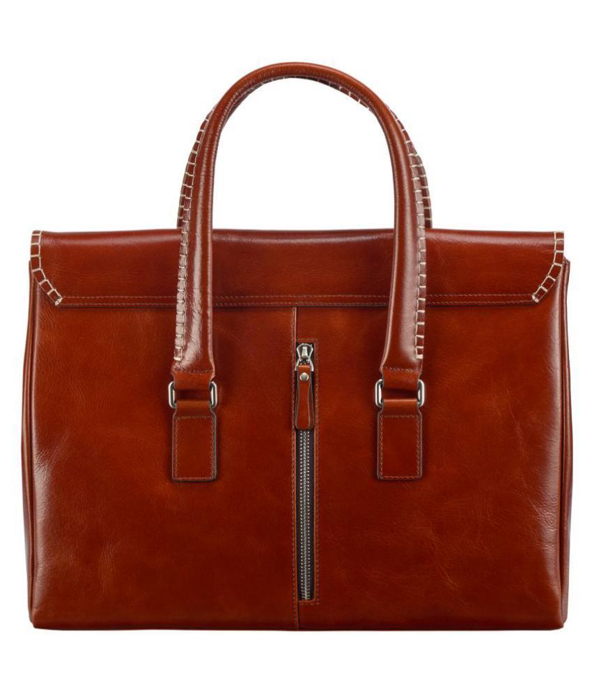 Rohit Bal Brown Leather Casual Messenger Bag Buy Rohit Bal Brown