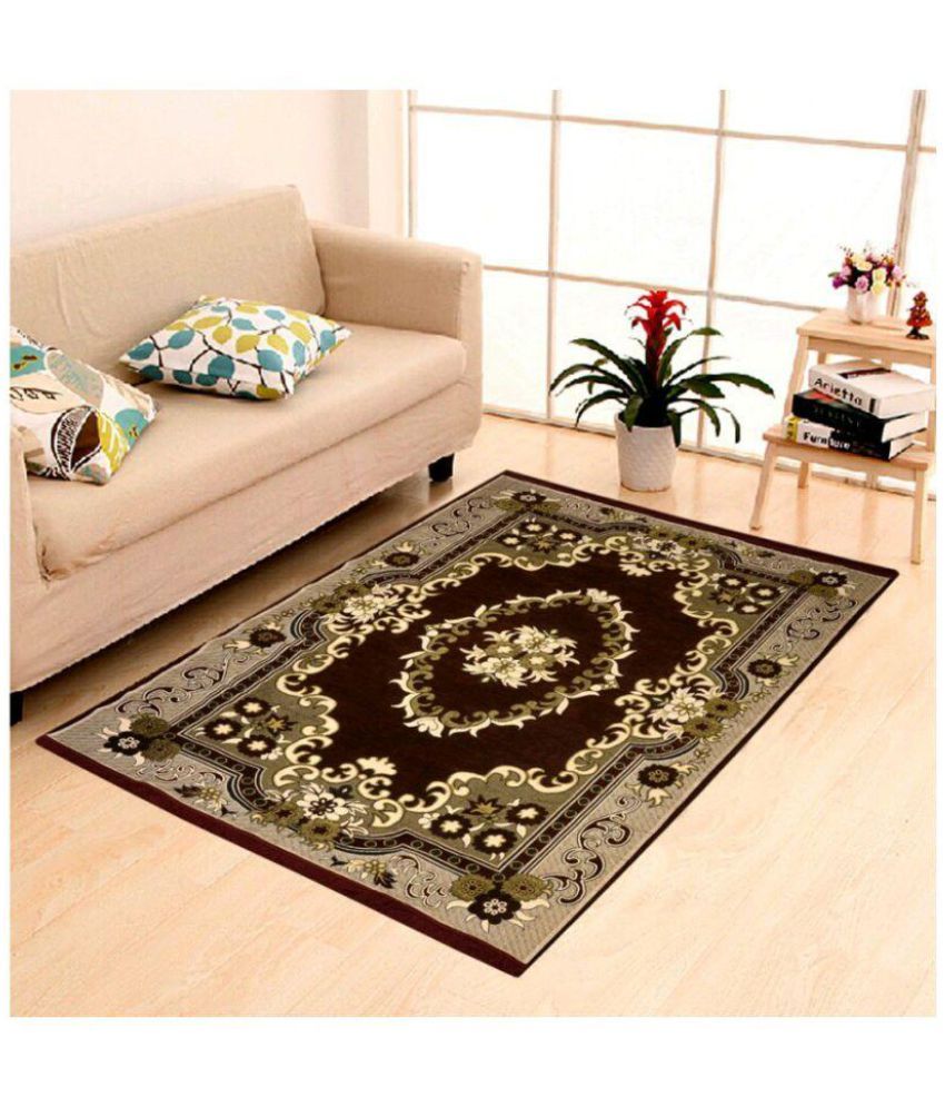 GLADIATOR PRODUCTS Gold Cotton Schenelle Carpet Contemporary 5X7 Ft ...