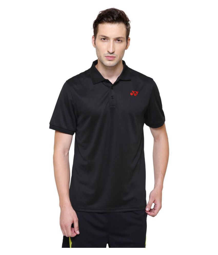 Yonex Black Polyester Polo T-Shirt - Buy Yonex Black Polyester Polo T ...