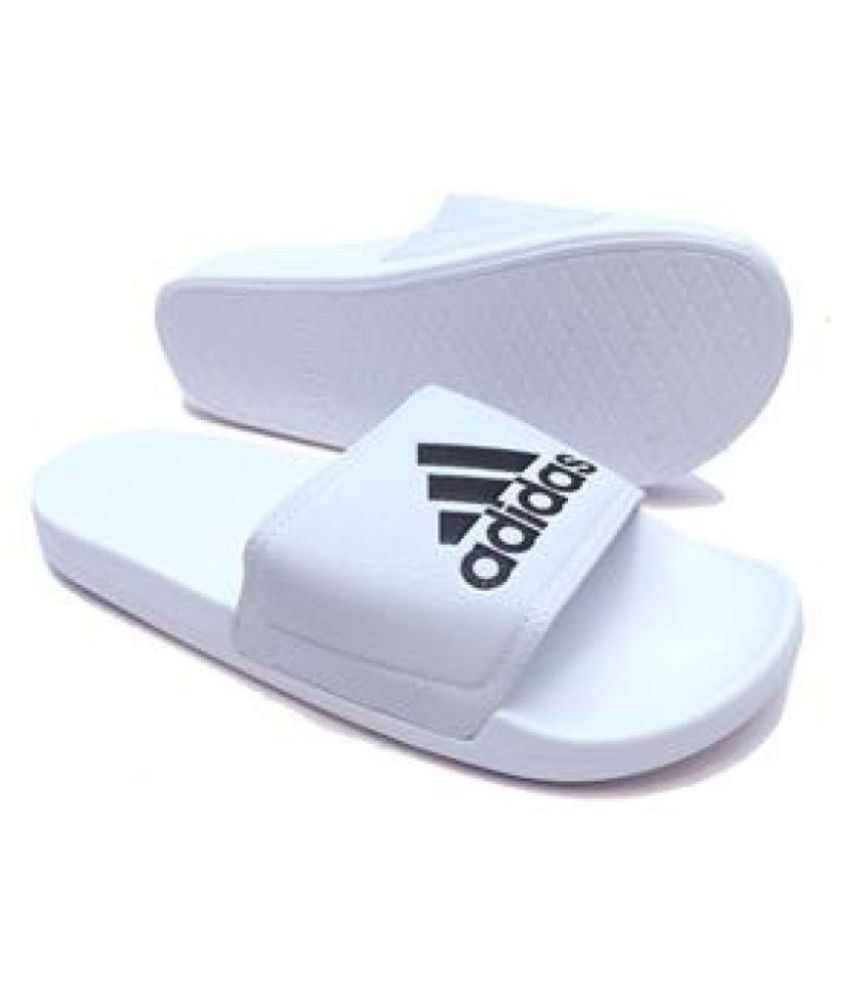 Adidas MEN'S NEW SLIPPERS White Slide Flip Price in India- Buy Adidas NEW SLIPPERS Slide Flip flop Online at Snapdeal