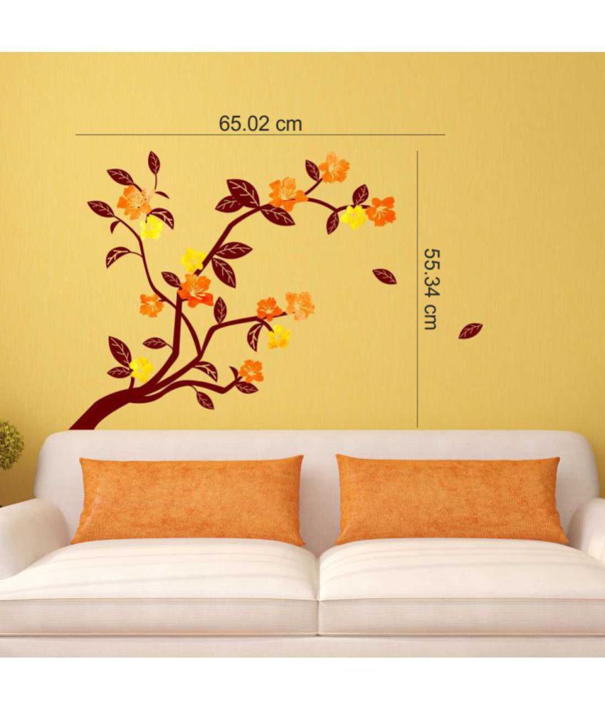 Asian Paints Branch PVC Vinyl Multicolour Wall Sticker Pack of 1