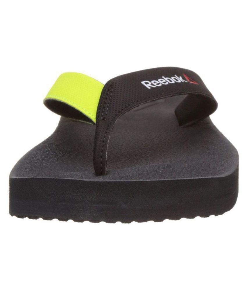 reebok flip flops black