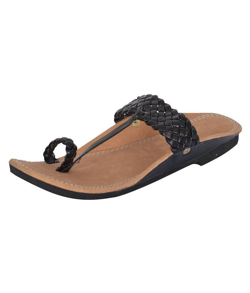 kolhapuri chappal gents black