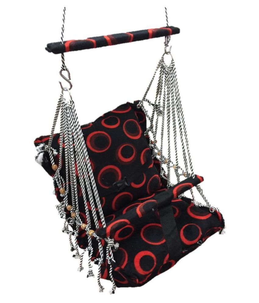 Creativevilla Baby Swing Hammock Multicolor Red Black Small Size With Safety Belt 0 4 Years