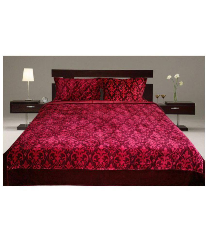 Sriam Queen Cotton Contemporary Red Comforter Set Of 3 Buy Sriam