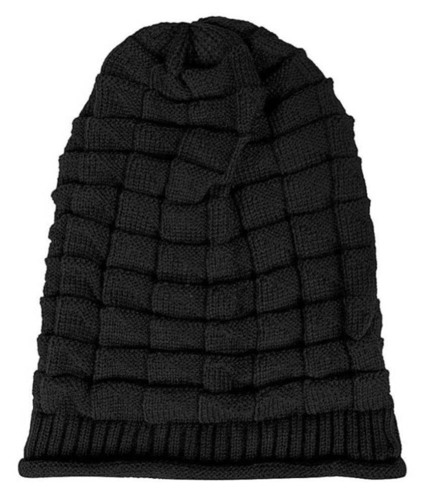     			Tahiro Black Woollen Beanie Cap - Pack Of 1