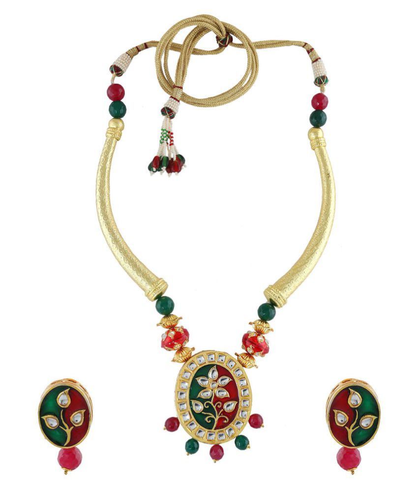 Anuradha Art Multi Colour Rajasthani Look Styled With Hasli Pattern