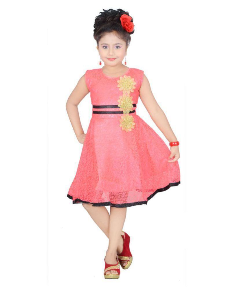 light pink colour long frock