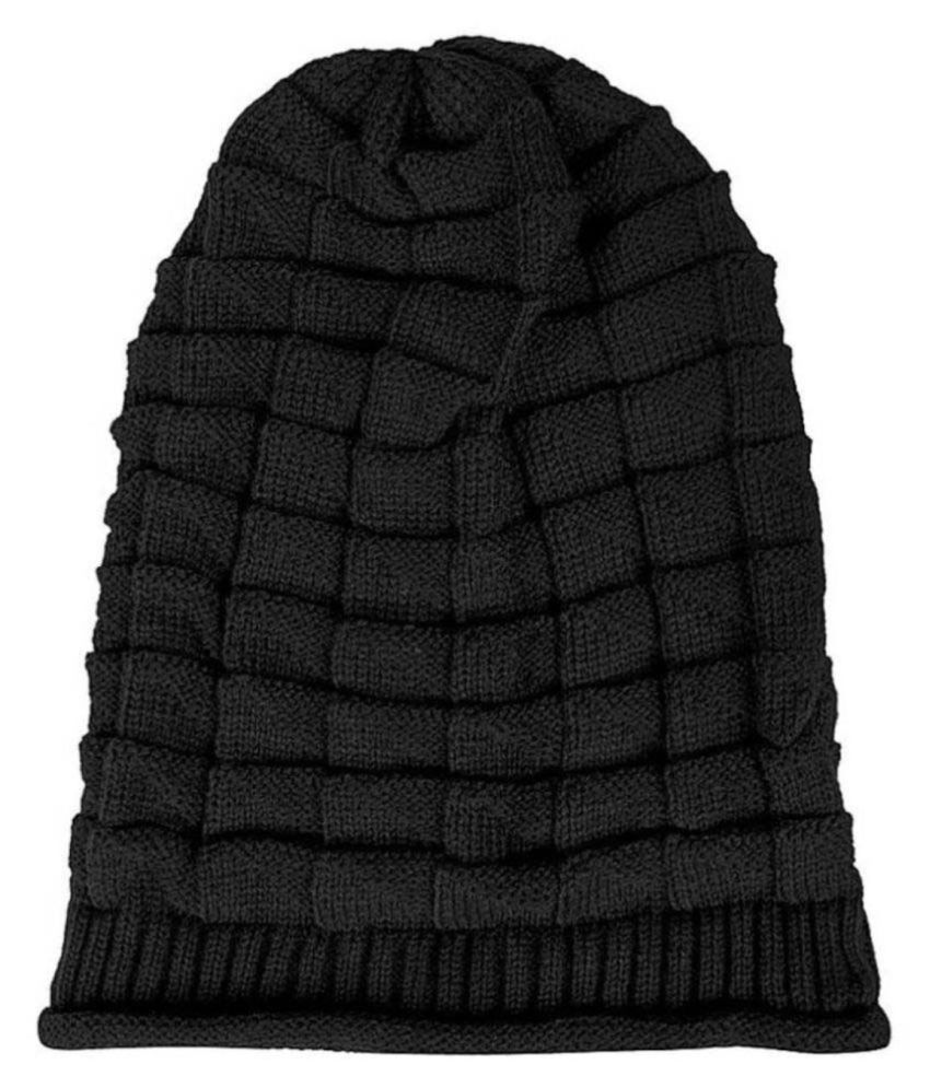     			Tahiro Black Woollen Beanie Cap - Pack Of 1