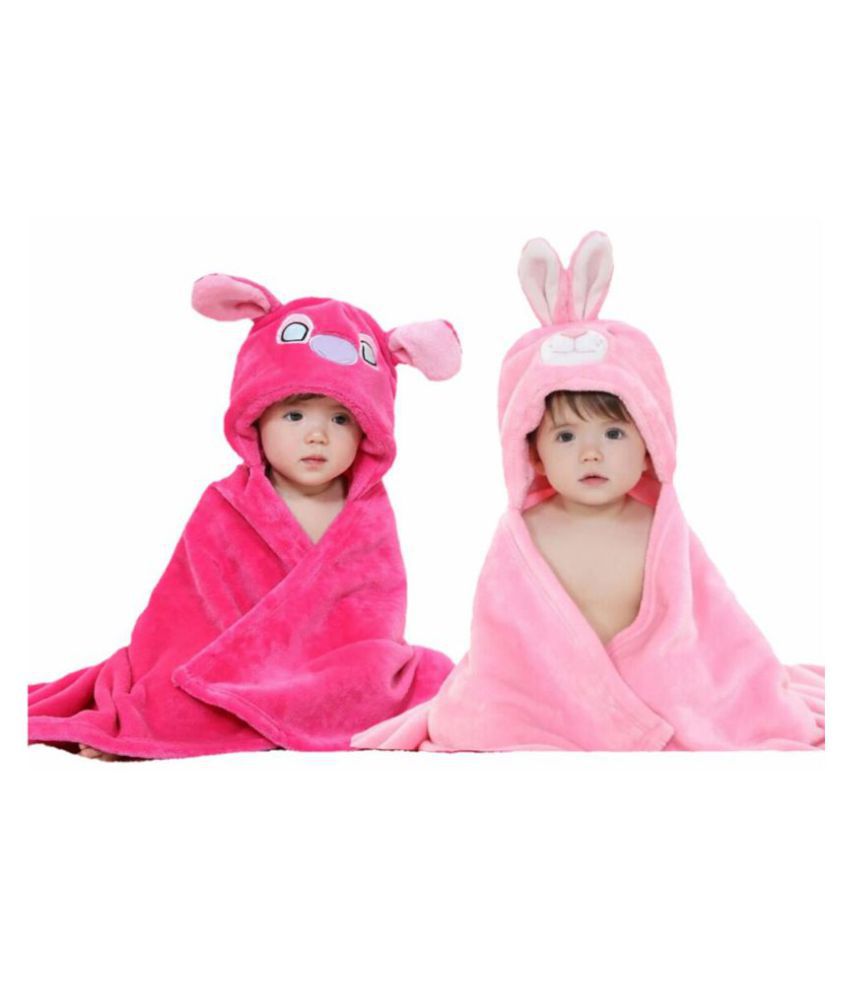     			Brandonn - Pink Flannel Baby Blanket (Pack Of 2)