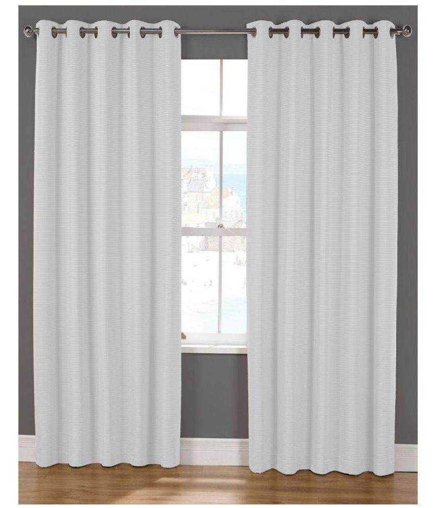 Glamkart Set of 2 Door Eyelet Curtains Plain White - Buy ...