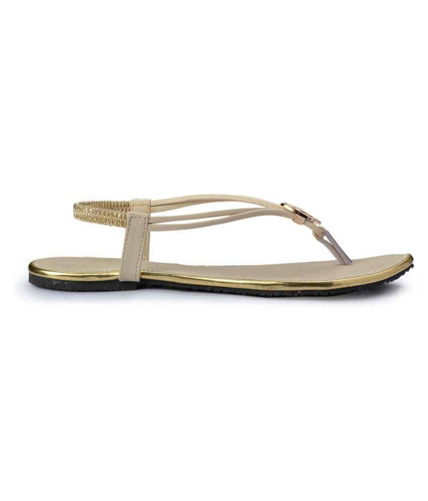 cream flats with ankle strap