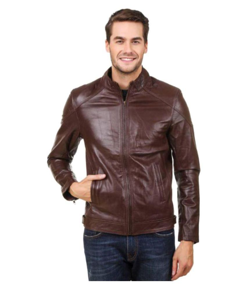 mozri brown leather jacket