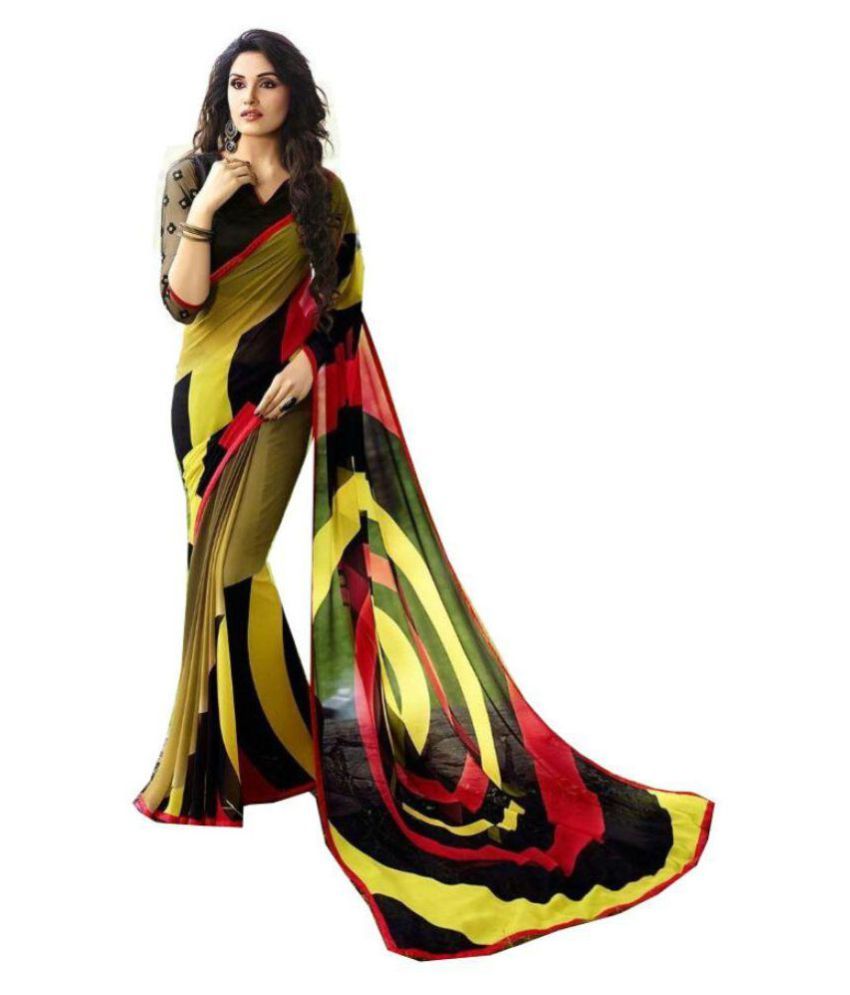 Party Wear Designer Sari Multicoloured Georgette Saree Buy Party Wear Designer Sari 7615