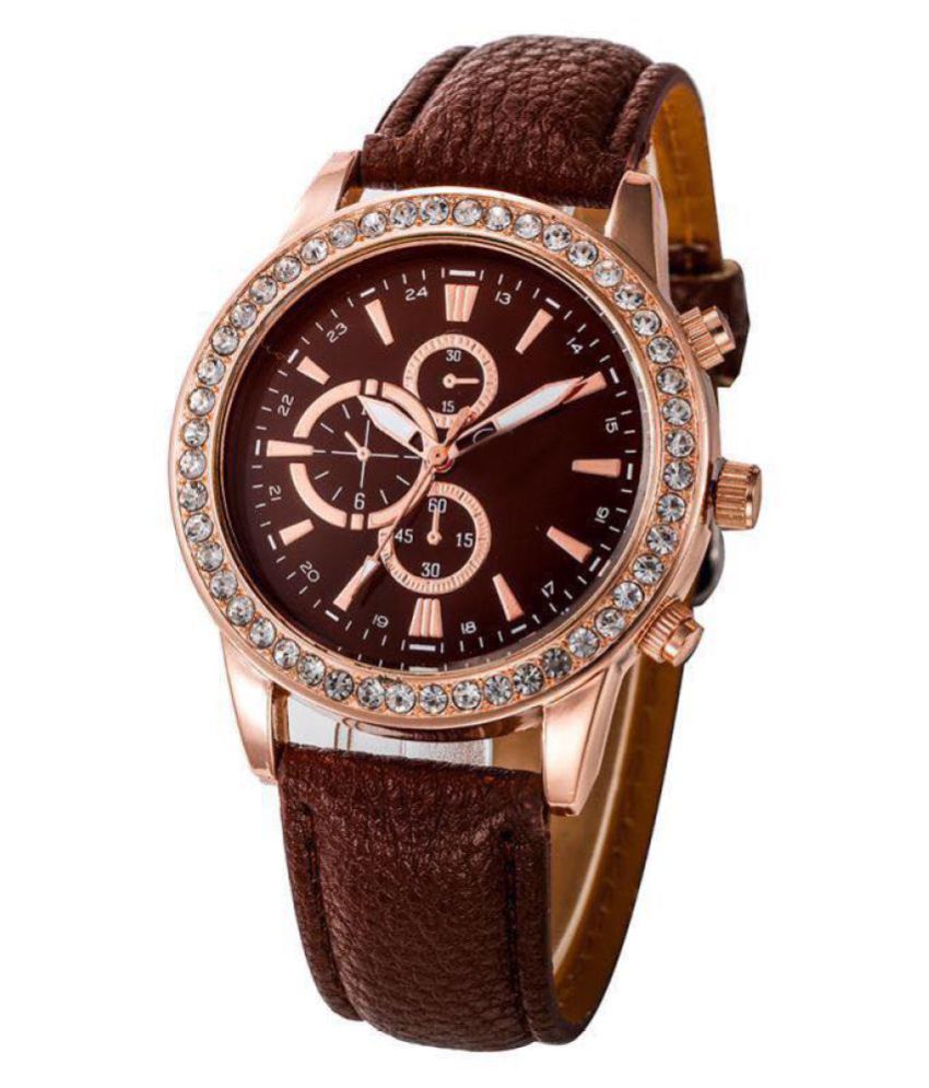 JM Analog Brown Dial Leather Women's Watch Price in India Buy JM