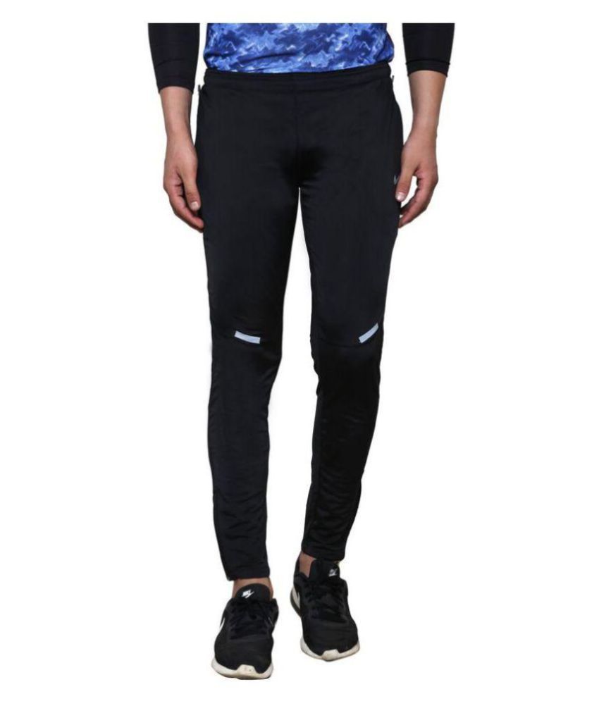 nike black polyester lycra trackpants