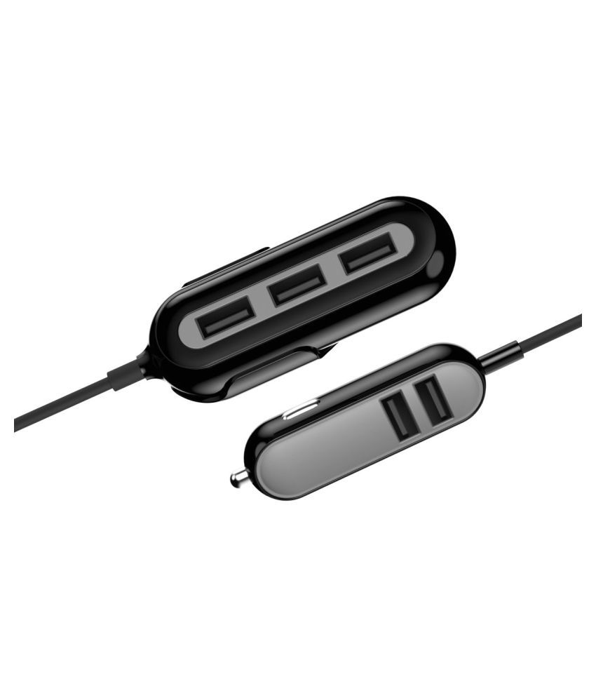 Portronics Car Power 4 POR761 Car Charger with 5 USB Ports (Black