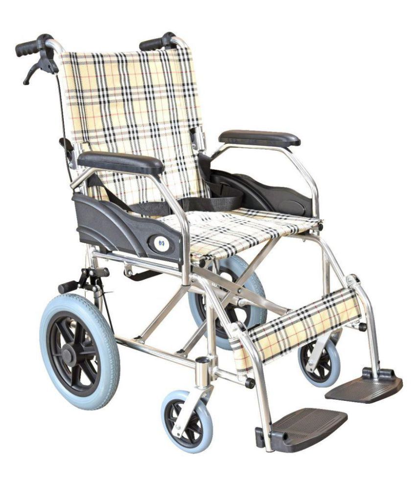 JSB W17 Ultra Light Folding Aluminum Travel Wheelchair Manual Wheel