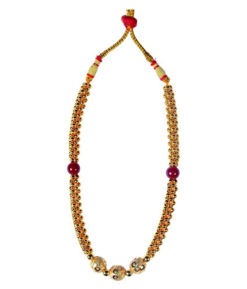 Soubhagya Jewellers Traditional Pohe Haar And Red Ball Golden Gunda ...