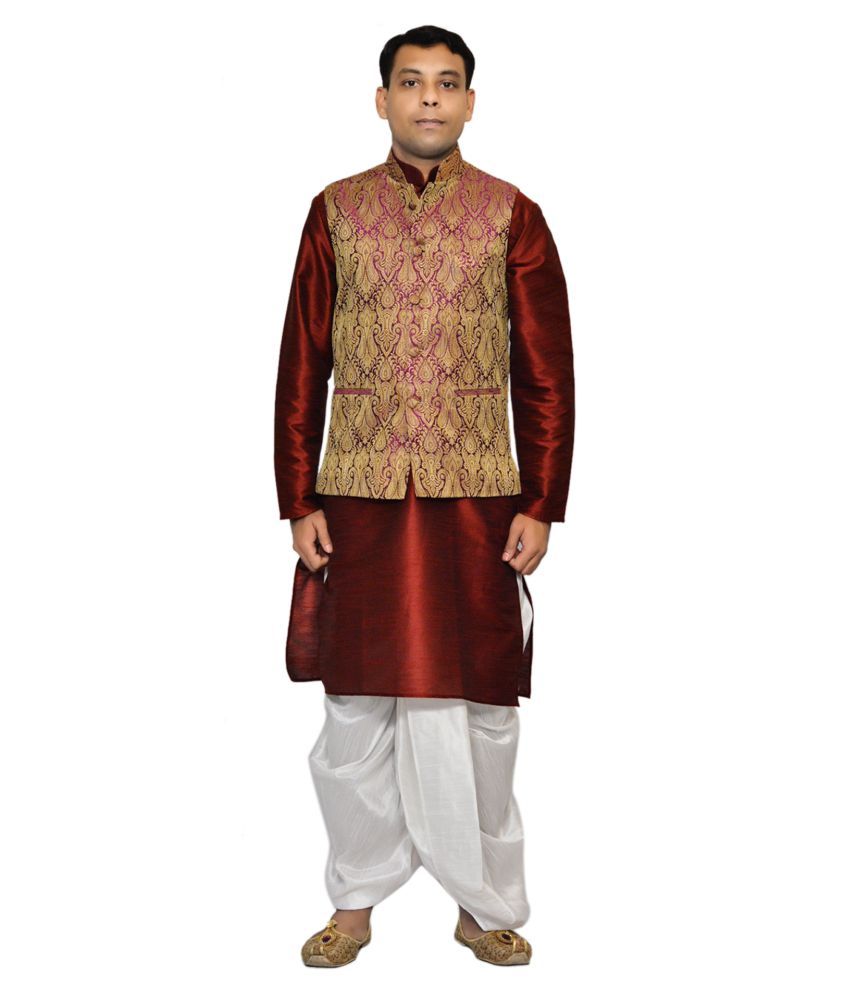 violet shirt with dhoti