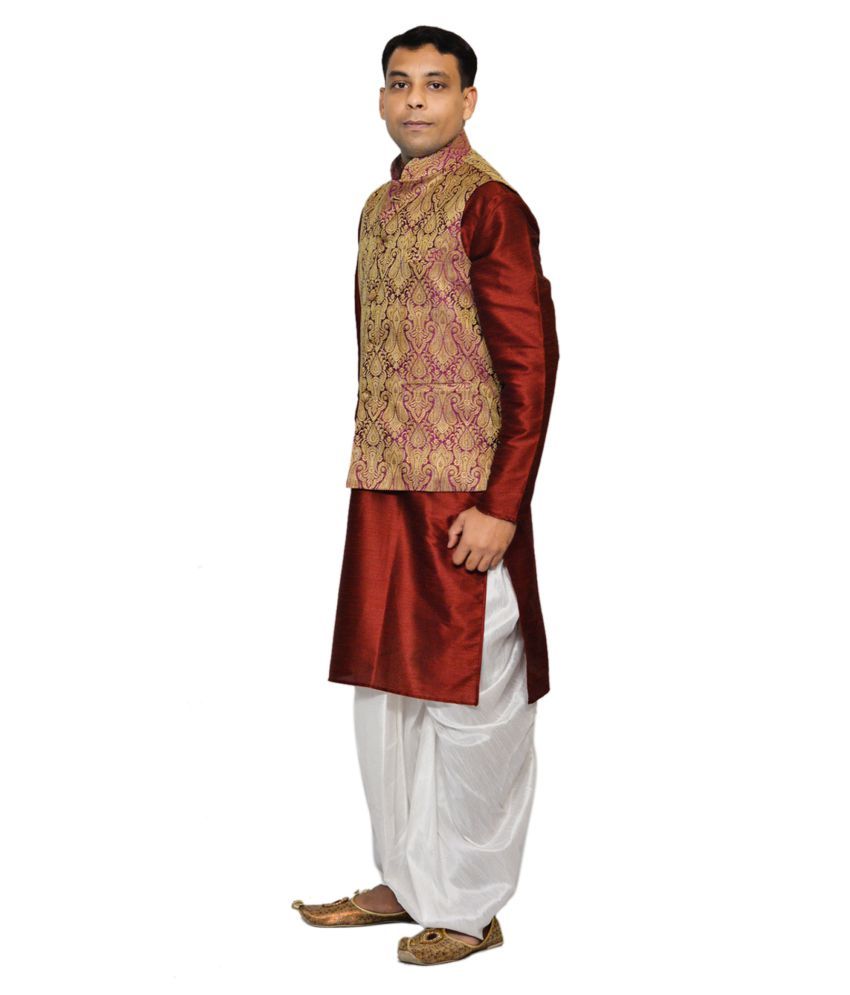 violet shirt with dhoti