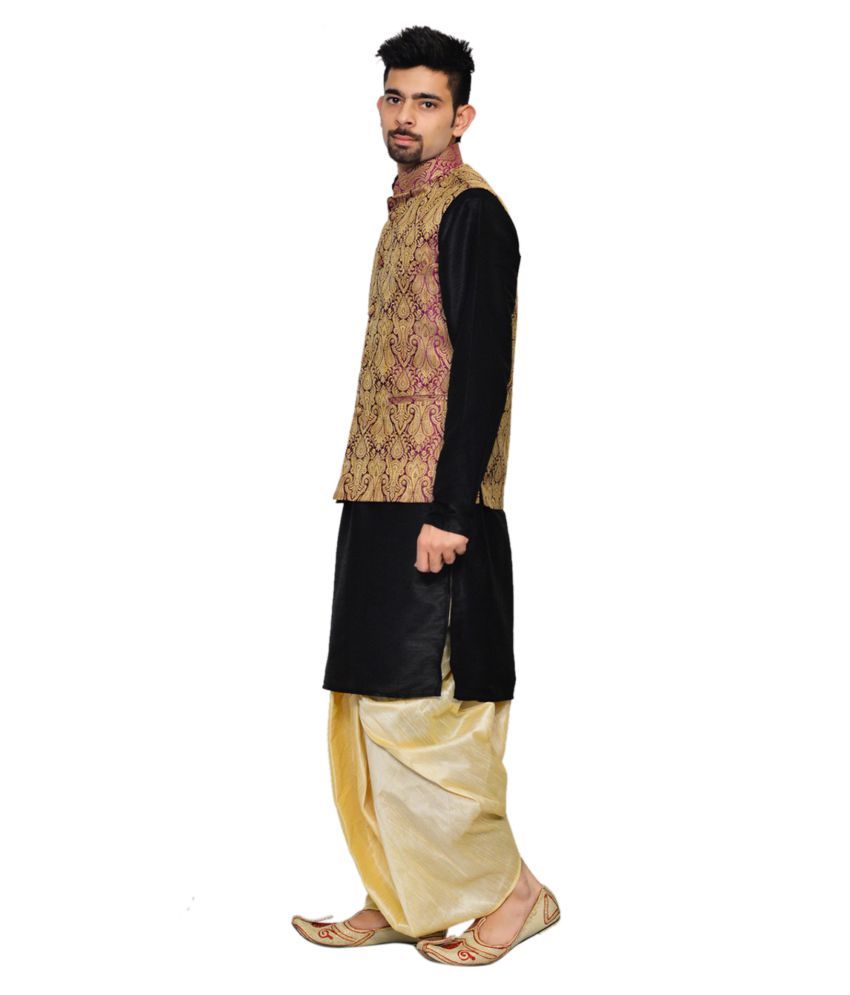 violet shirt with dhoti